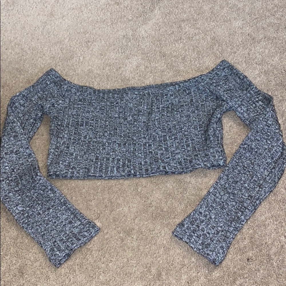 Marled knit crop top